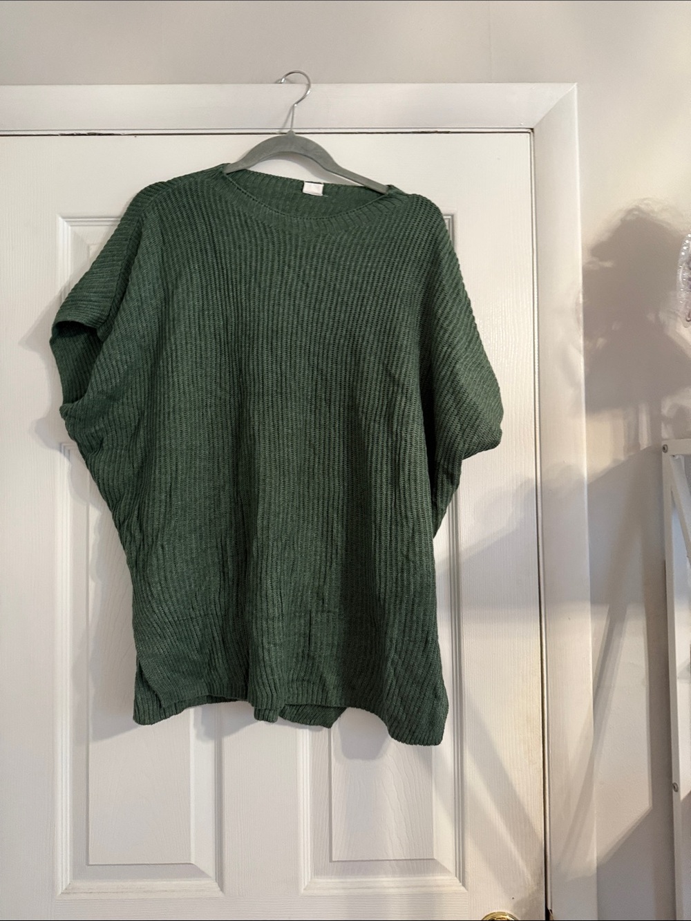 'Textured Knit Short-Sleeve Sweater Tee - Green